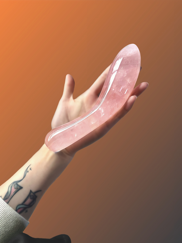 Phallos, une baguette de massage en quartz rose